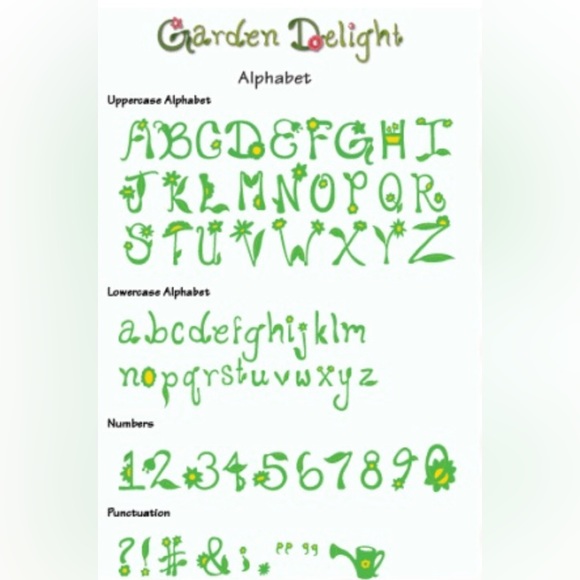 New Sizzix Garden Delights die cut sizzixlet letters numbers and punctuation - Picture 13 of 13